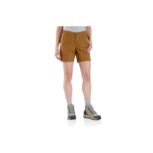 Carhartt 105730 Ashland Utility Short Women 12R Brown Rugged Flex Canvas Relaxed - Picture 1 of 11